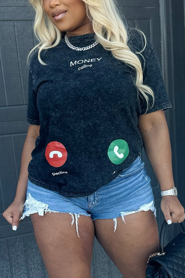 Fashionable Money Calling Printed T-shirt*