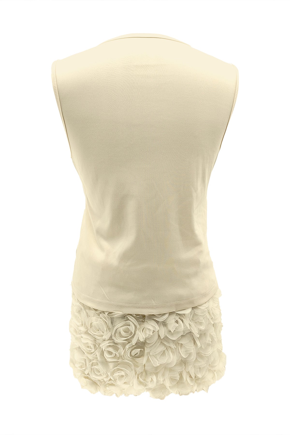 Chic Sleeveless Top & Three Dimensional Flower Hip Wrap Skirt Set*