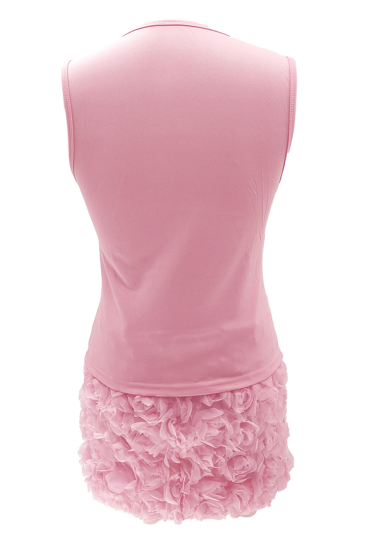 Chic Sleeveless Top & Three Dimensional Flower Hip Wrap Skirt Set*