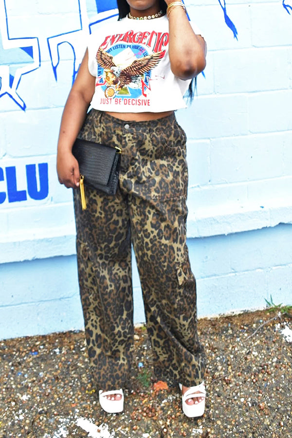 Fashionable Eagle Letter Printed Short Vest*