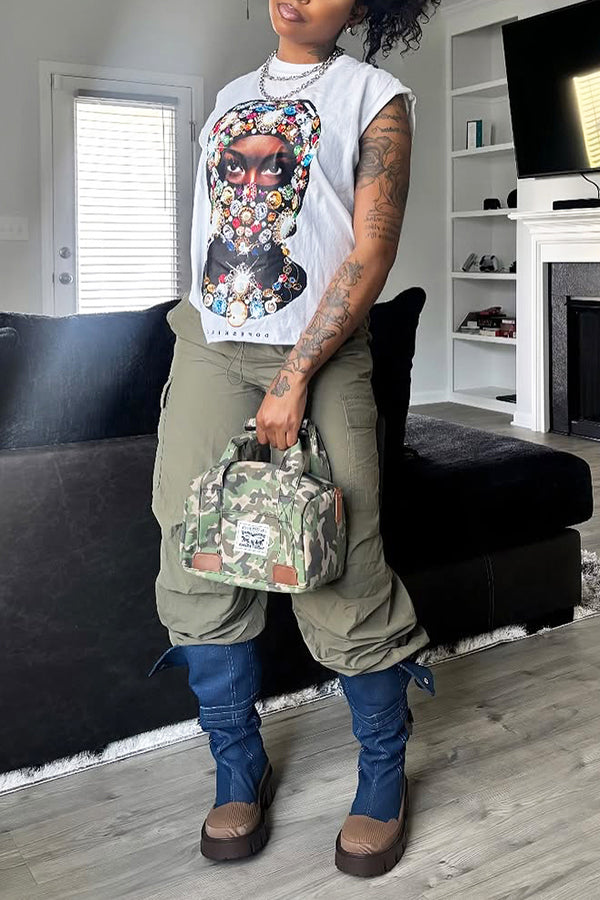 Fashion Jewelry Masked Afro Print Vest*