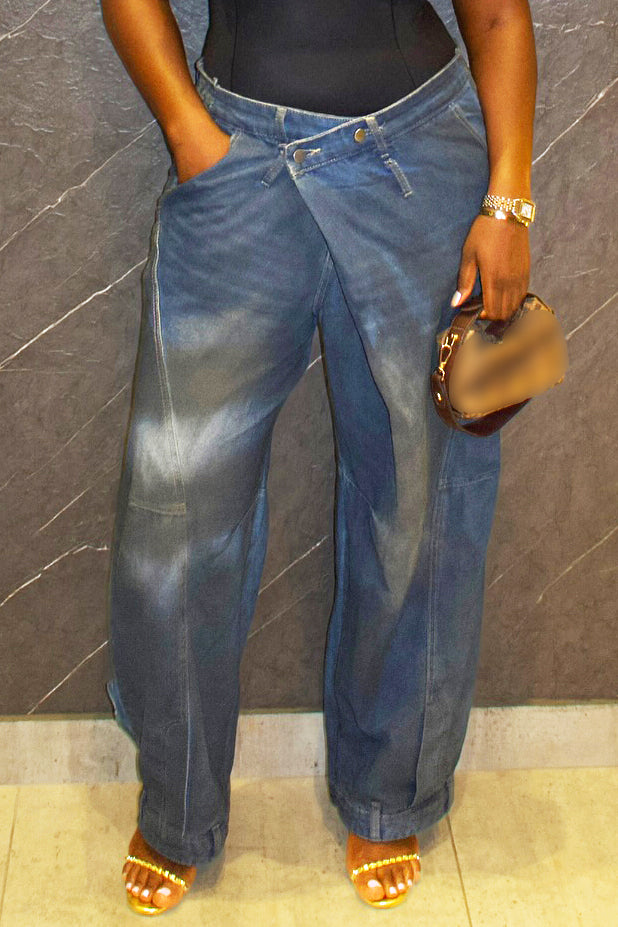 Street Distressed Washed And Dirty Scimitar Jeans*