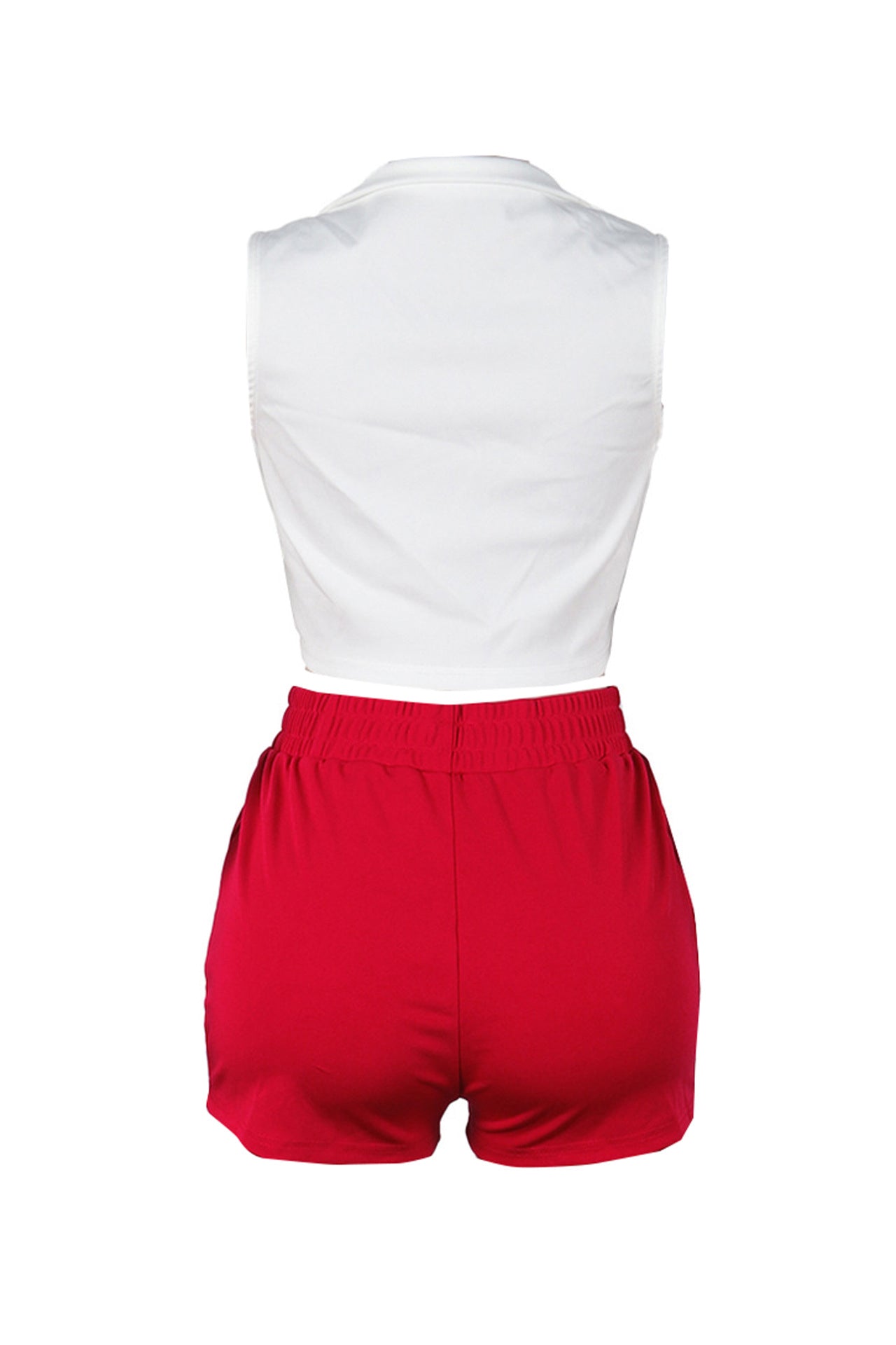 Sports Striped Contrast Sleeveless Stretch Top & Shorts Set*