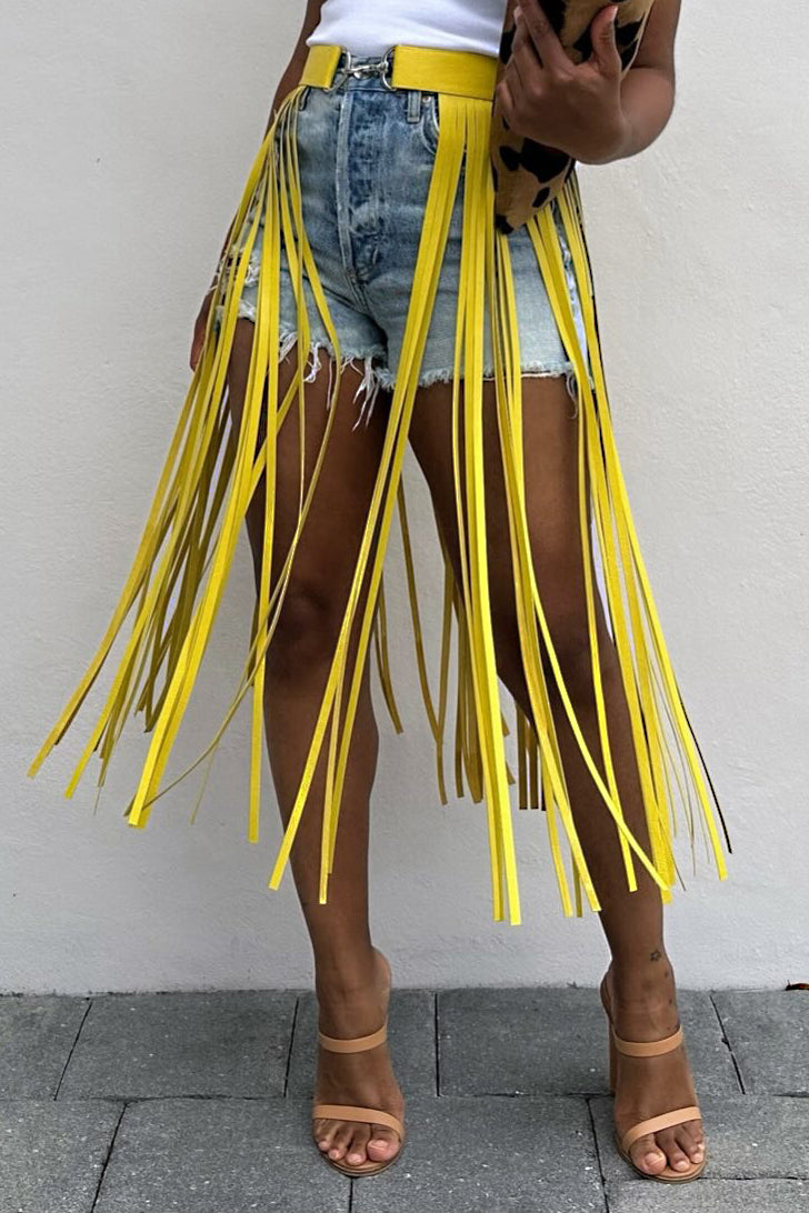Personalized Solid Long Tassel Belt*