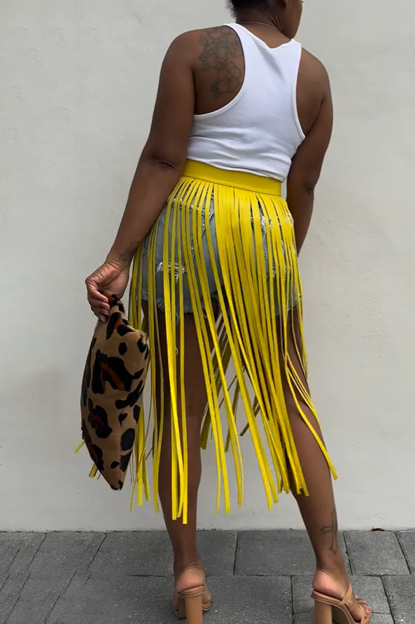 Personalized Solid Long Tassel Belt*