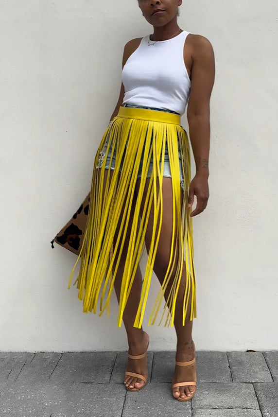 Personalized Solid Long Tassel Belt*