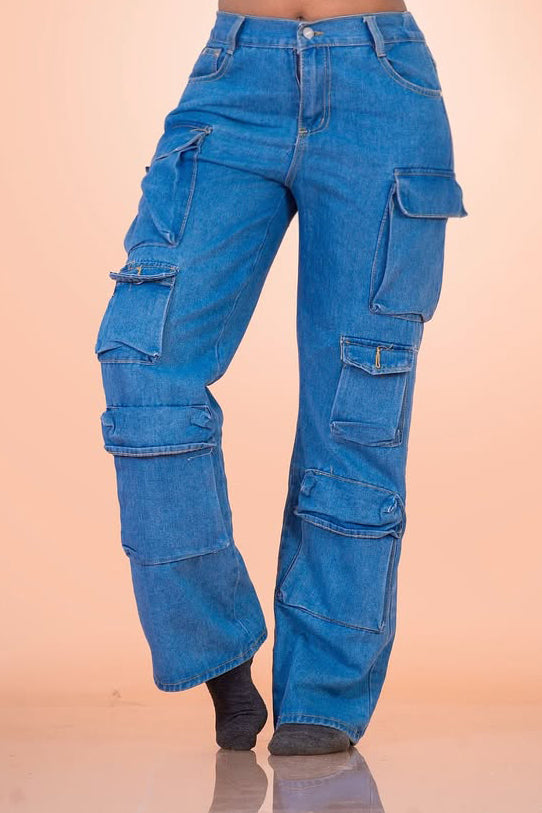 Street Wash Multi Pocket Work Jeans*