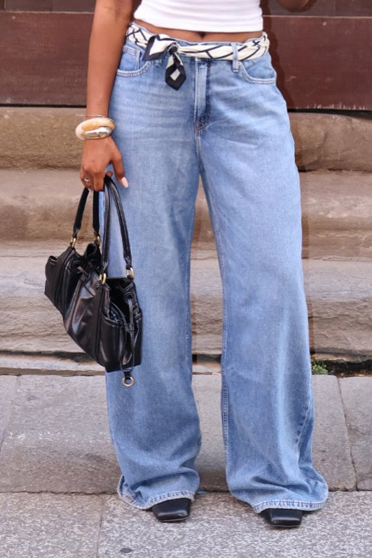 Casual Simple Straight Bleached Jeans*
