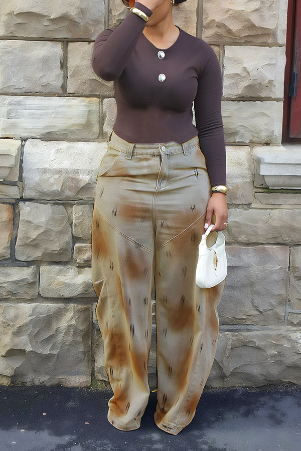 Fashion Heavy Dirty Wash Machete Jeans*