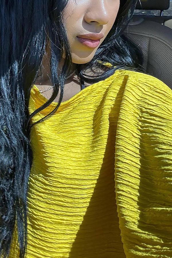 Chic Oblique Neck Irregular Top & Pleated Pants Set*