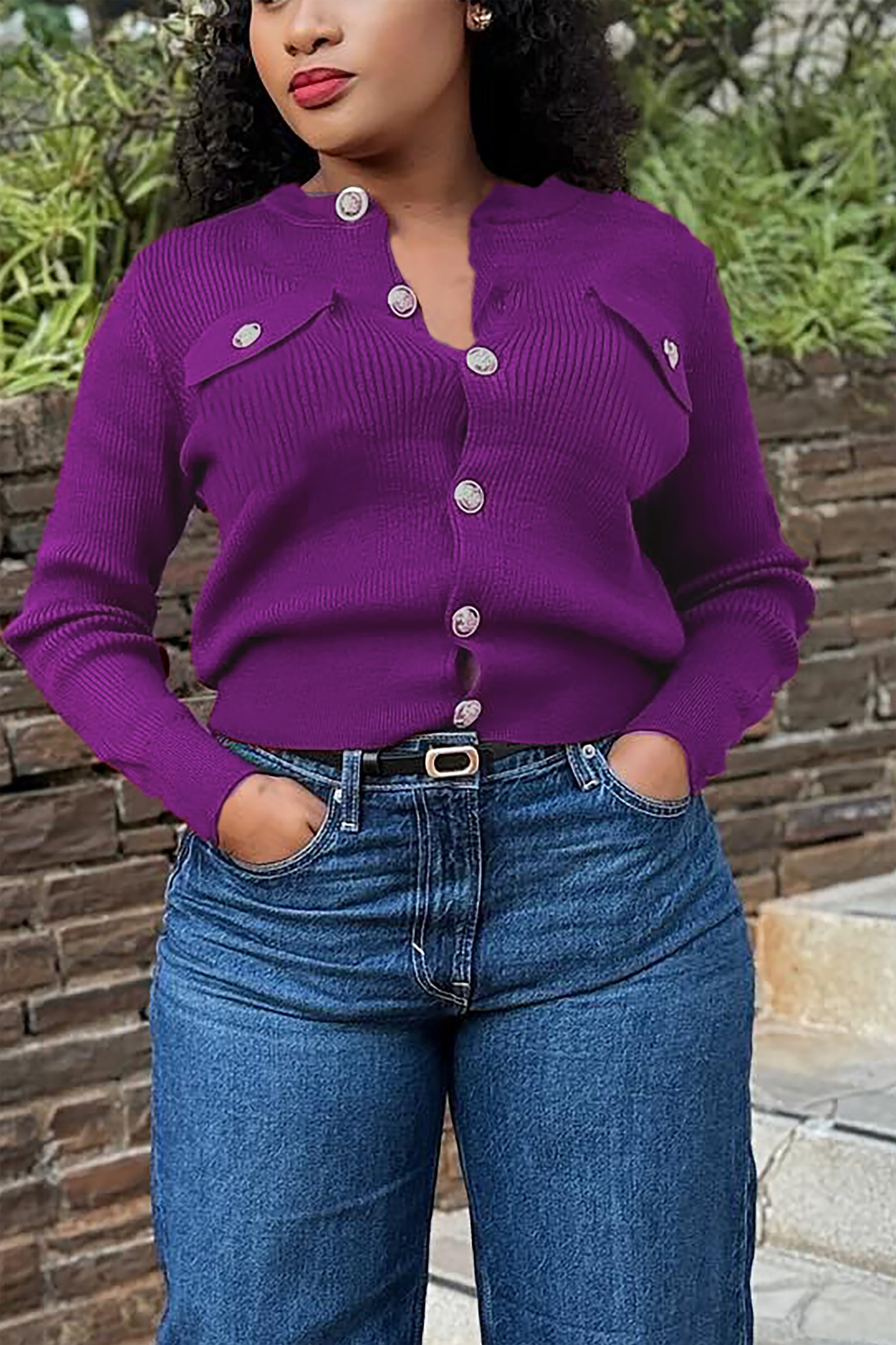 Casual Slim Fit Knit Button Cardigan*