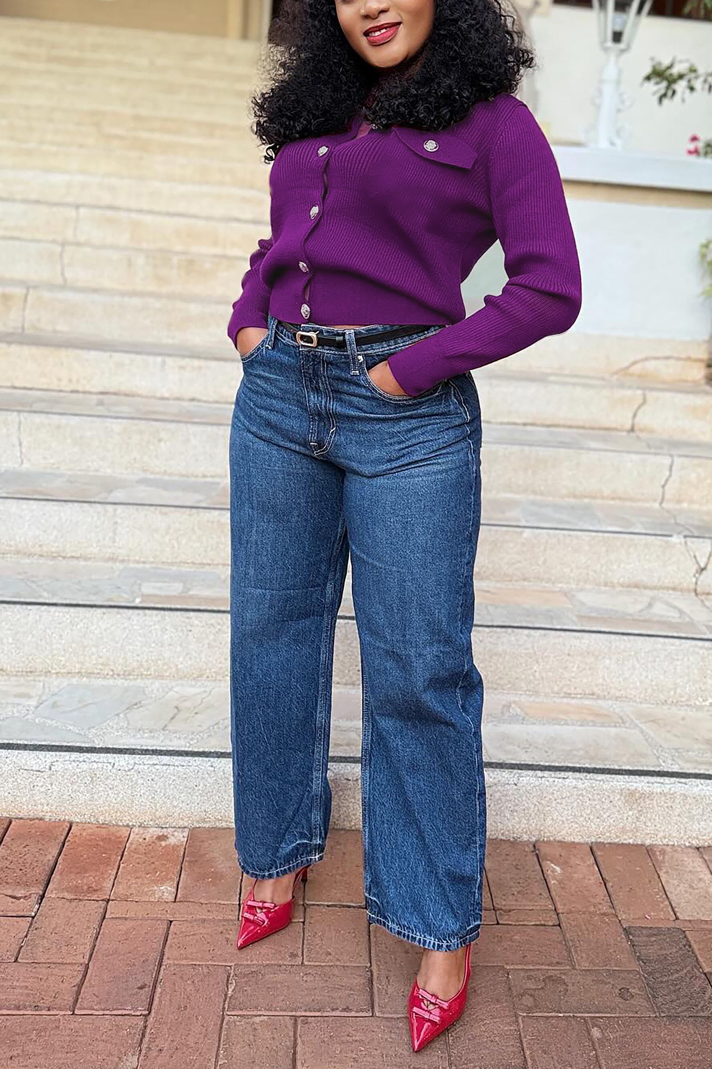 Casual Slim Fit Knit Button Cardigan*