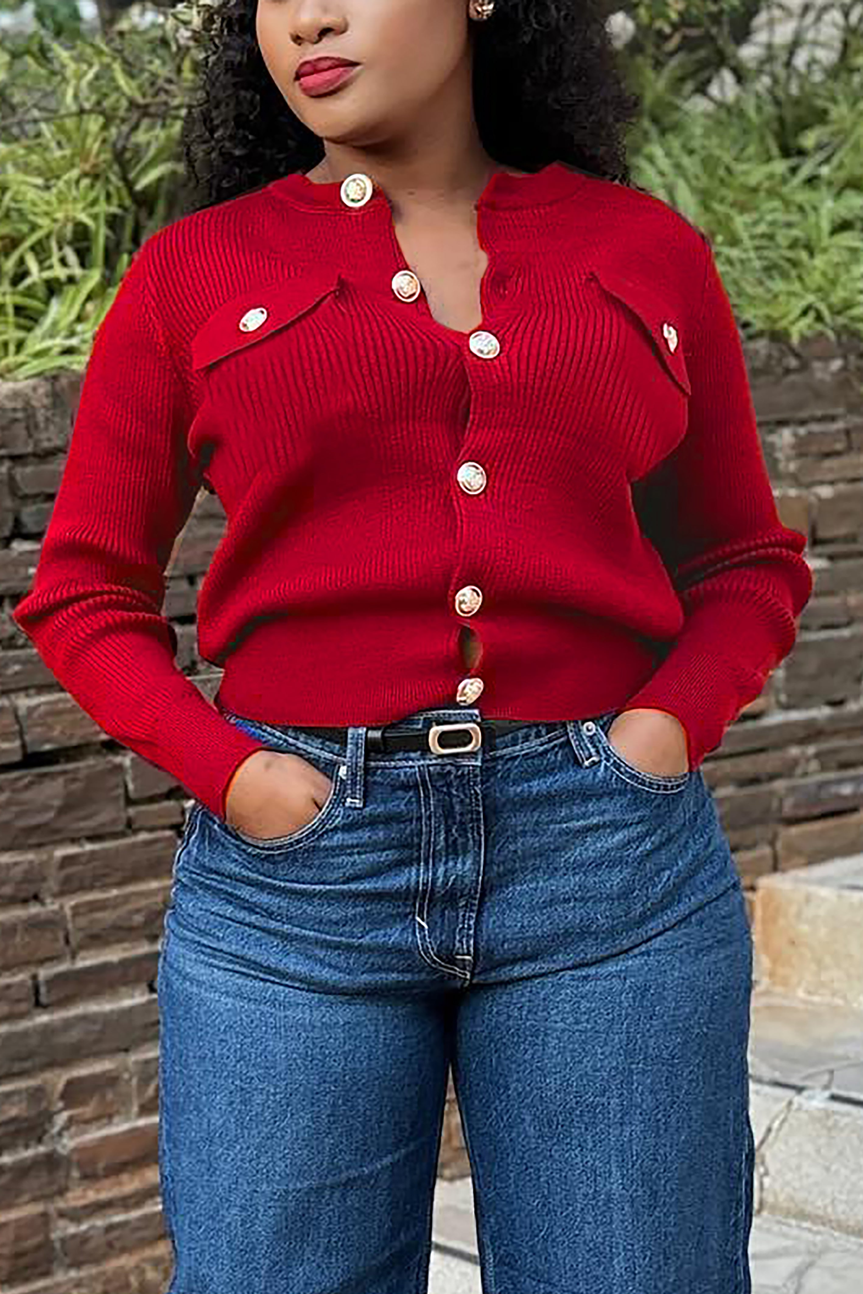 Casual Slim Fit Knit Button Cardigan*