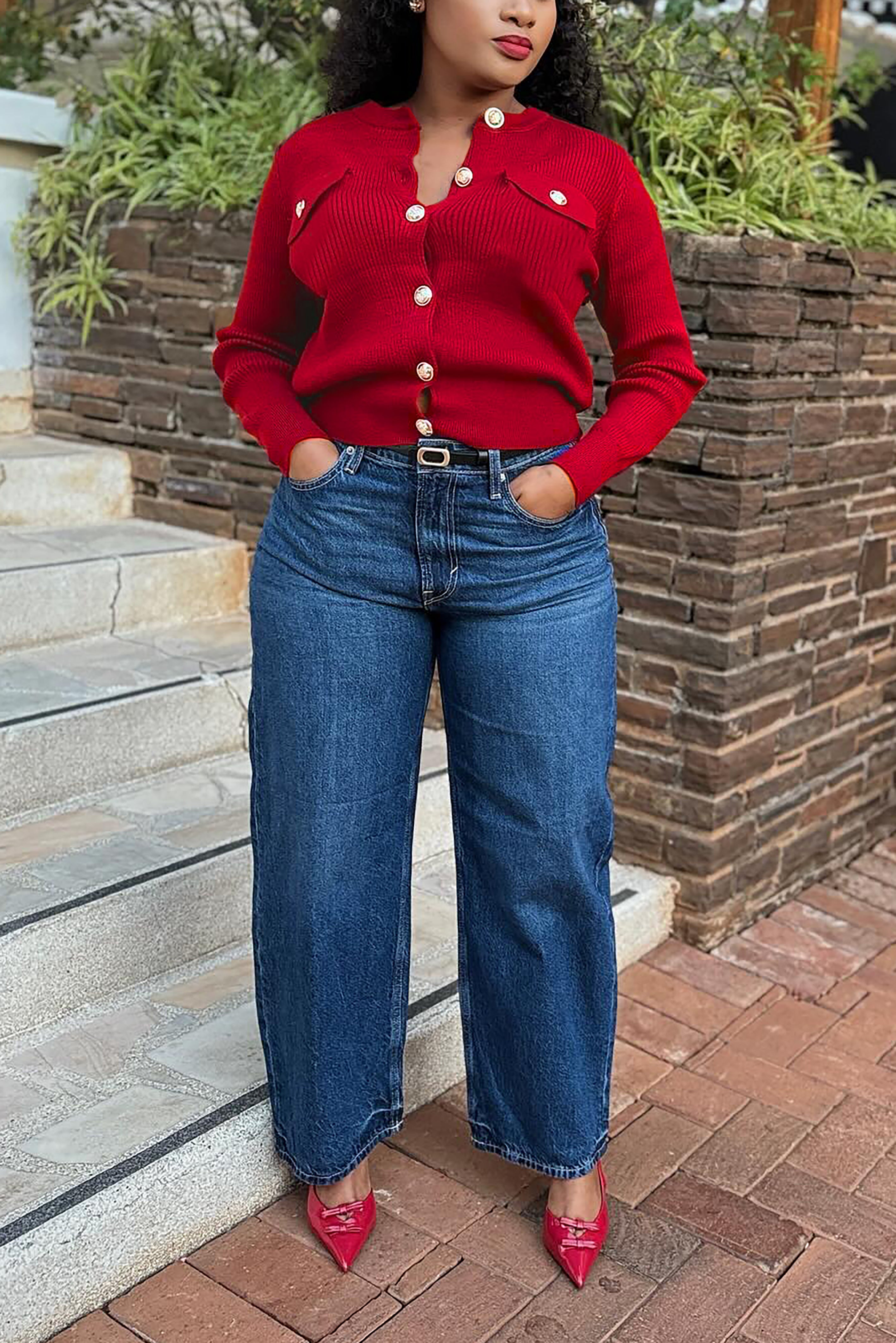 Casual Slim Fit Knit Button Cardigan*