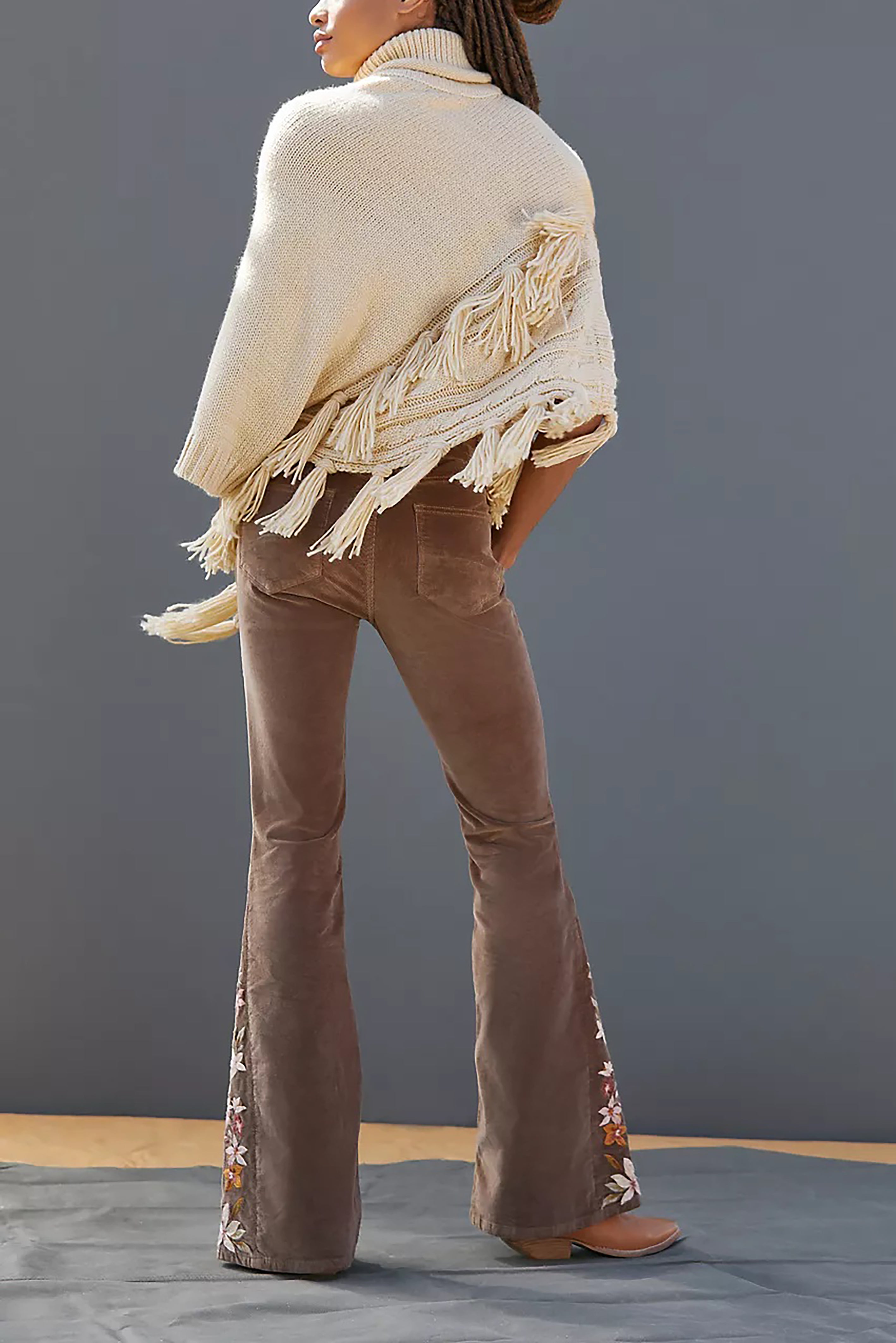 Casual Solid Loose Tassel Turtleneck Tassel Sweater*