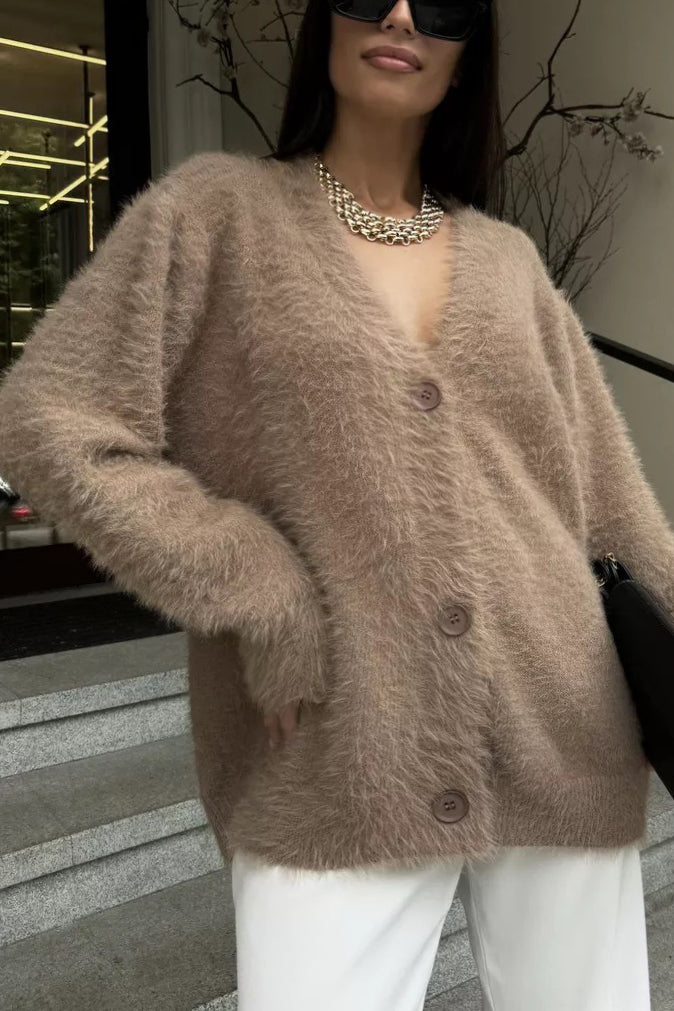 Lazy Style Loose Mink Cardigan*