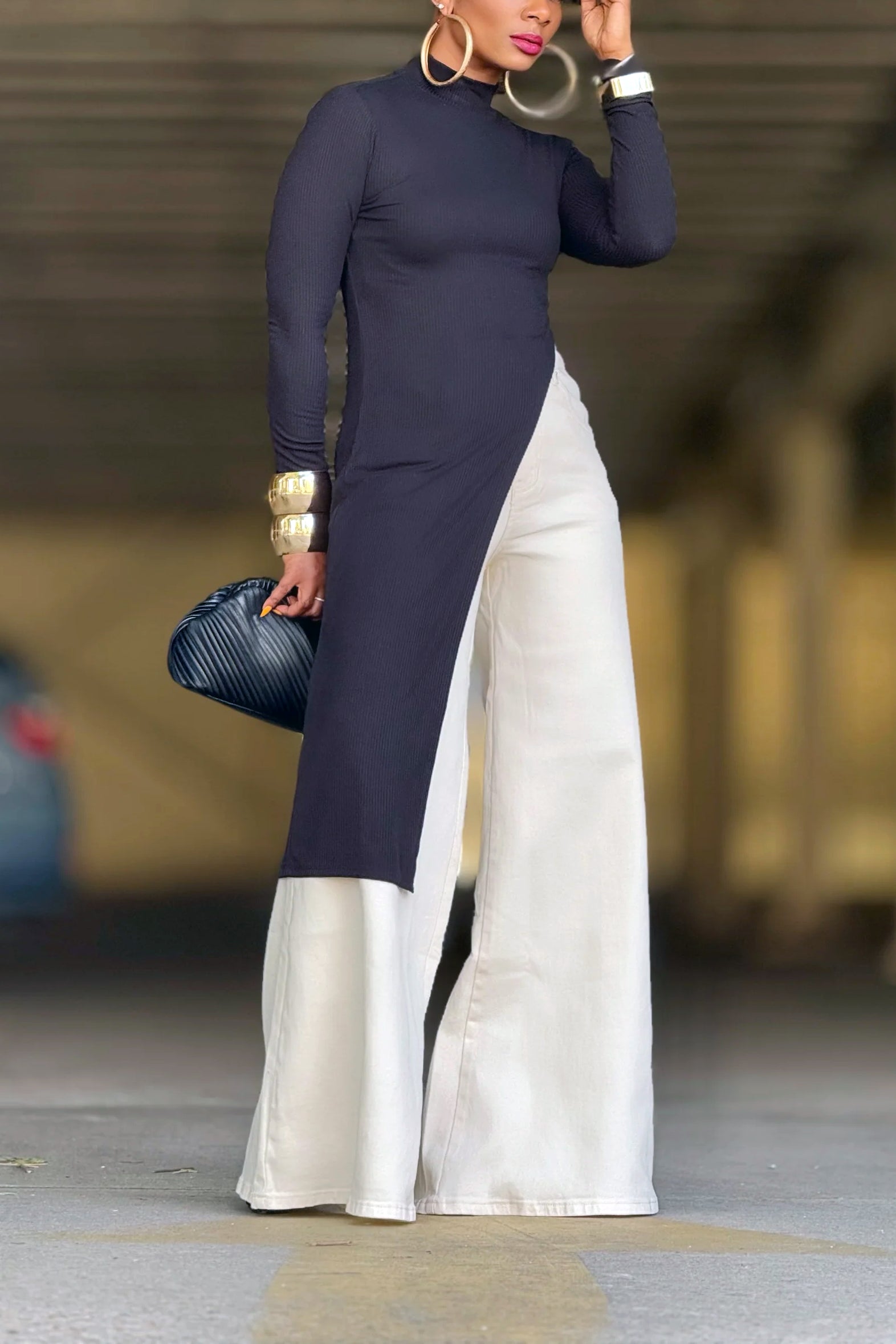 Casual Simple Solid Flared Jeans*