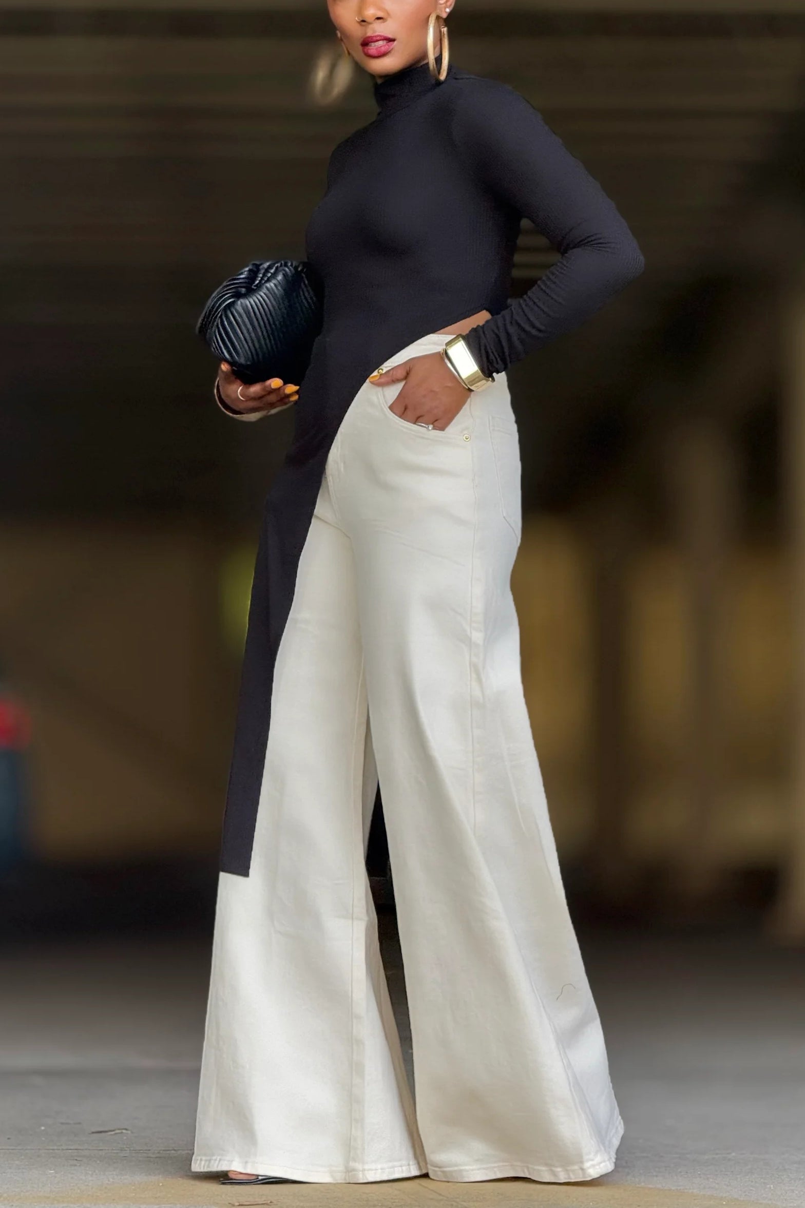 Casual Simple Solid Flared Jeans*