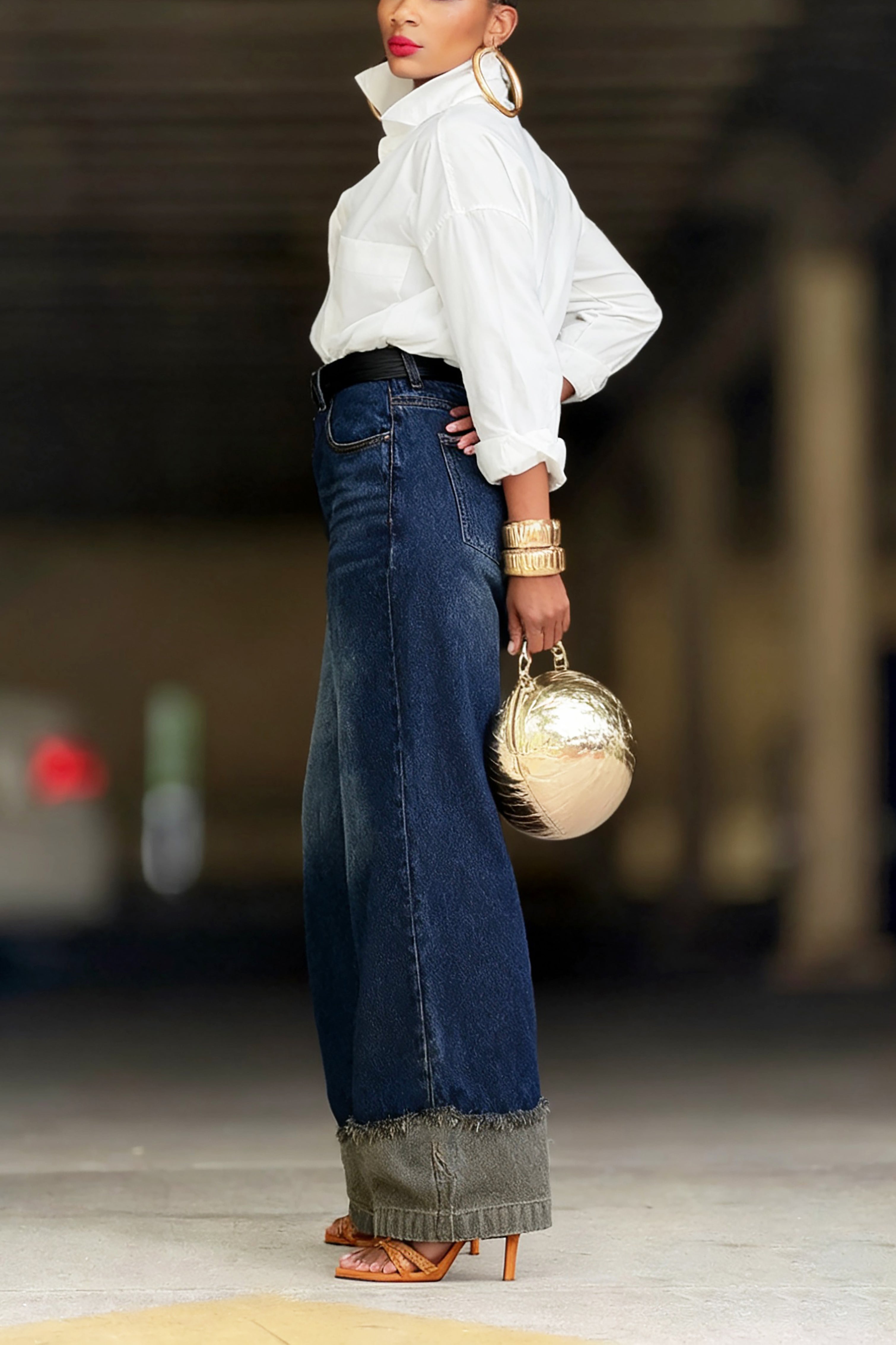 Vintage Distressed Patchwork Two Tone Frayed Jeans*