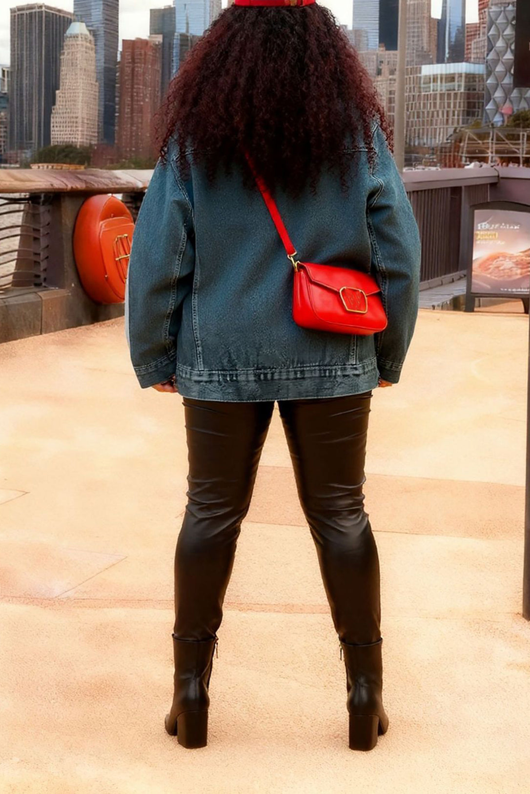 Casual Distressed Stand Up Collar Denim Sweatshirt*