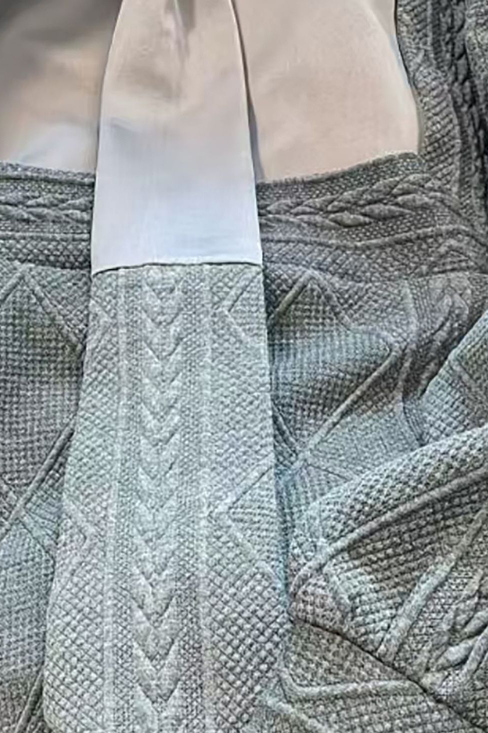 Casual Geometric Jacquard Patchwork 2 In 1 Long Sleeved Sweatshirt*