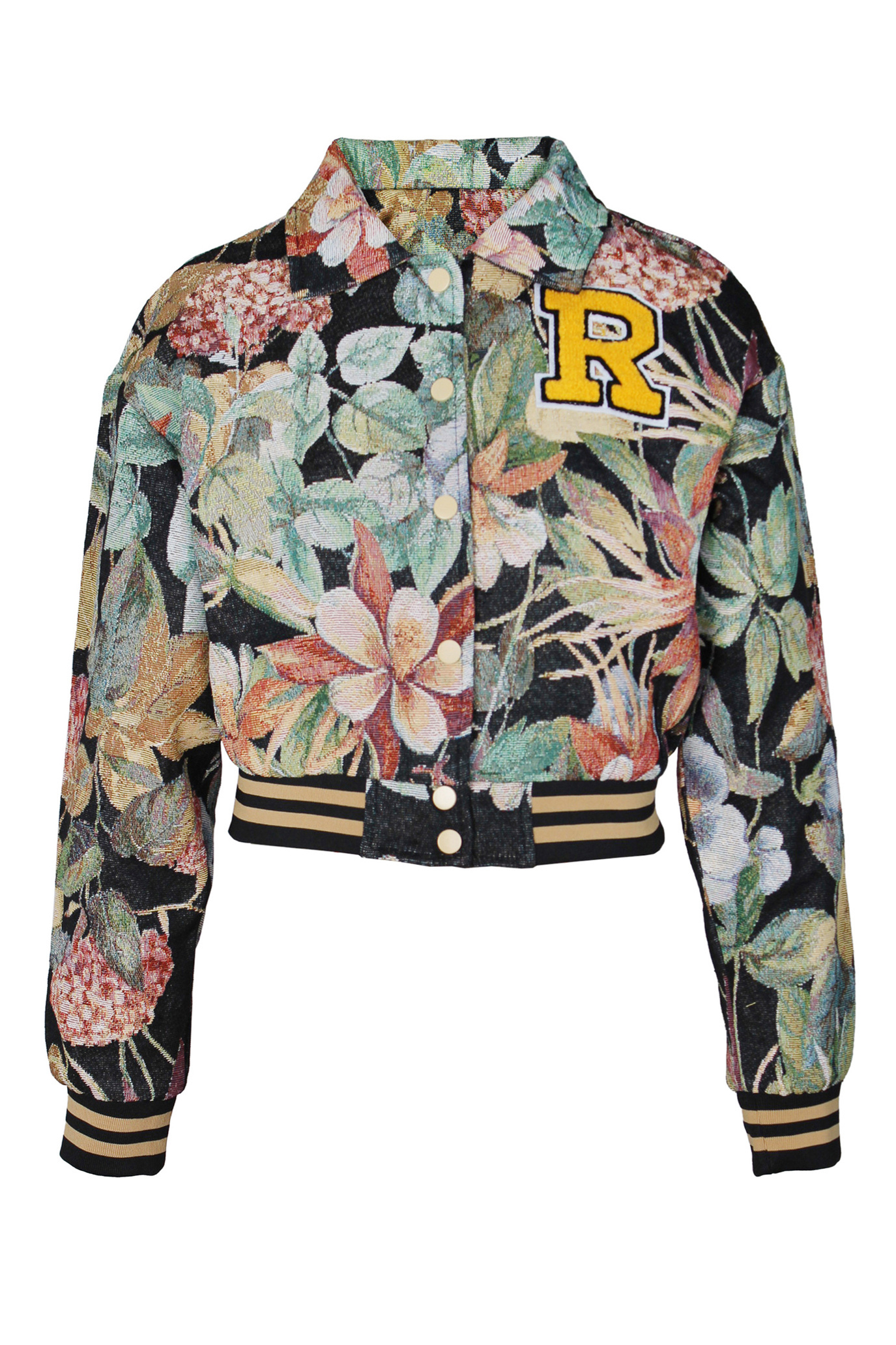 Casual Printed Letter Short Baseball Jacket*