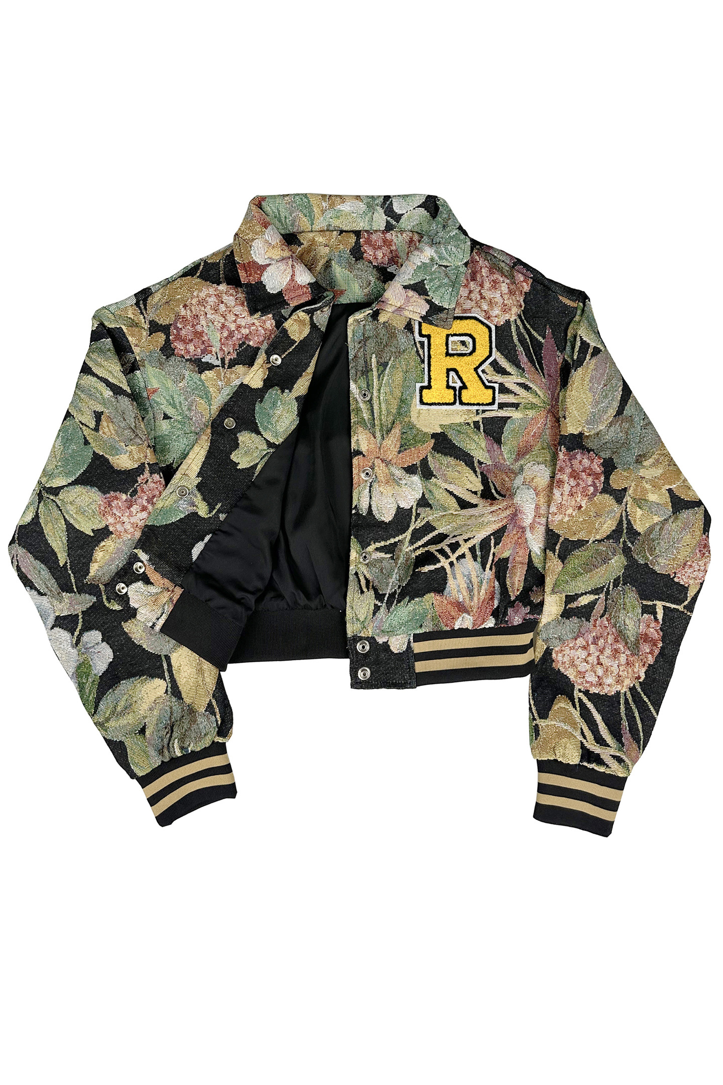Casual Printed Letter Short Baseball Jacket*