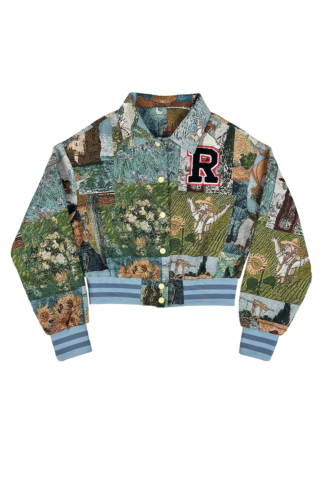 Casual Printed Letter Short Baseball Jacket*
