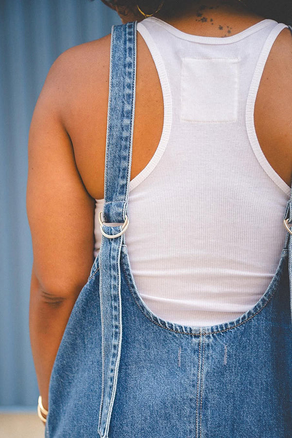 Stylish Colorful Printed Denim Overall