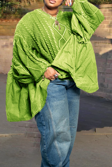 Casual Loose Twist Patchwork Sweater