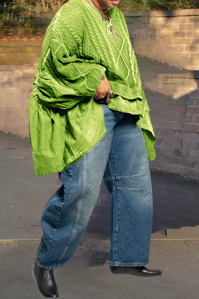 Casual Loose Twist Patchwork Sweater