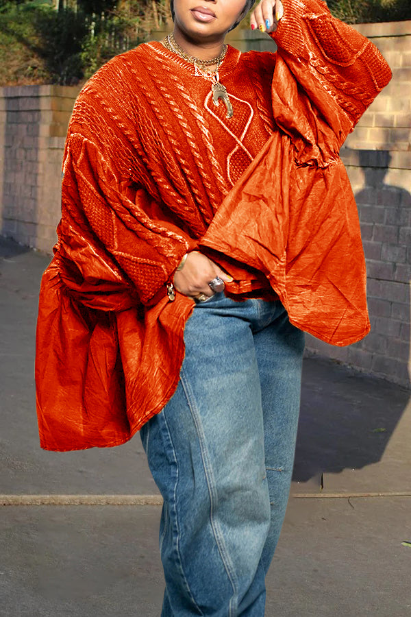 Casual Loose Twist Patchwork Sweater