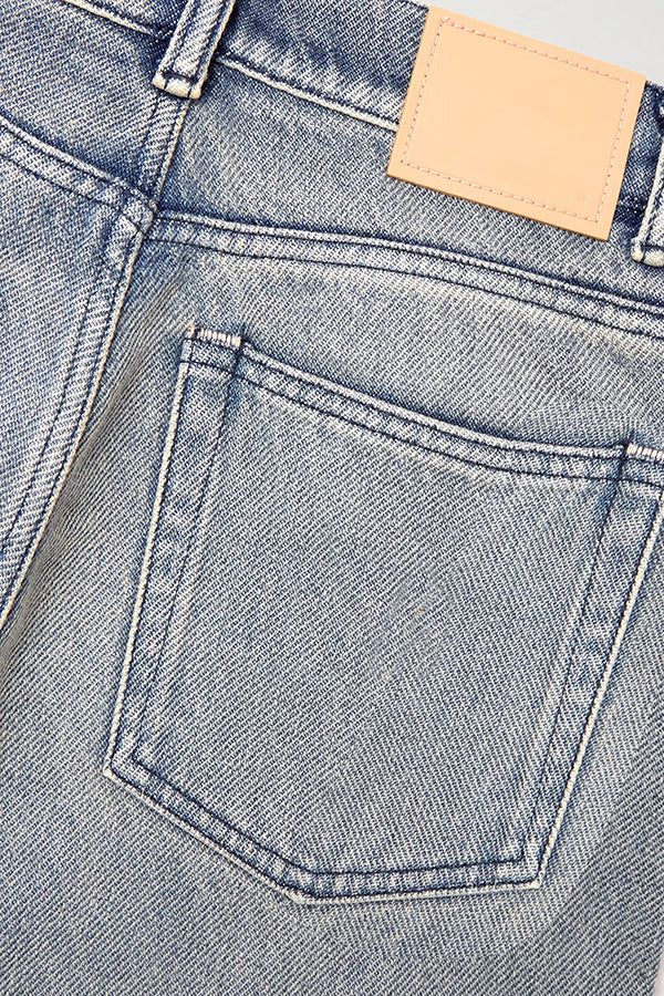 Street Distressed Mid Rise Flared Jeans