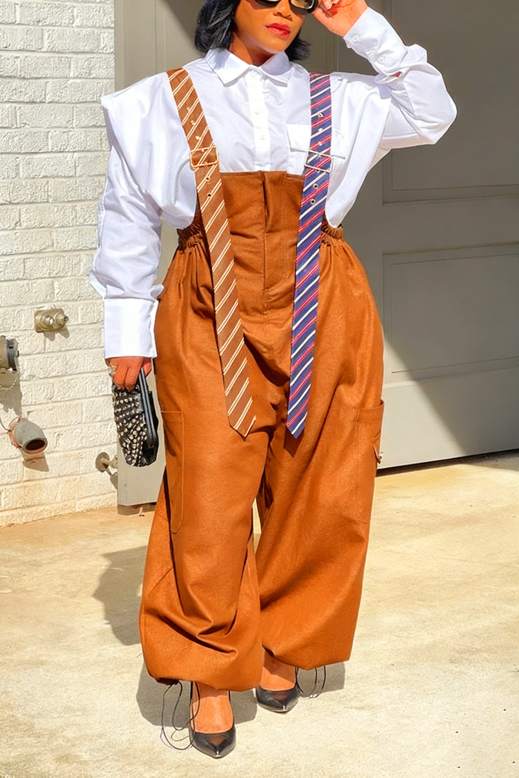 Executive Long Tie Style Jumpsuit