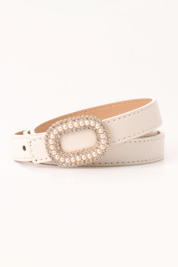 Pearl And Rhinestone Snap Belt