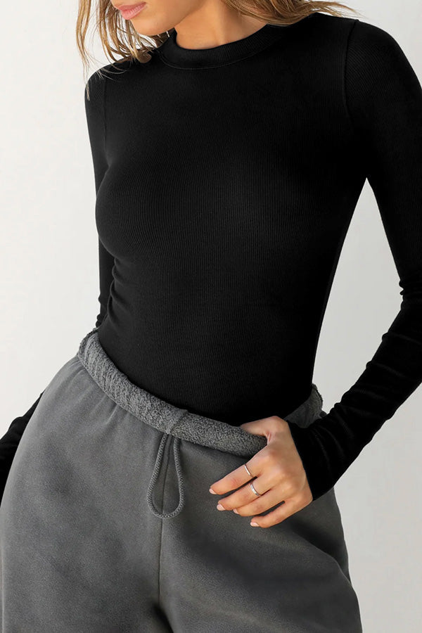 Casual Round Neck Long-sleeved T-shirt