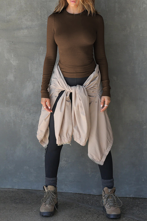 Casual Round Neck Long-sleeved T-shirt