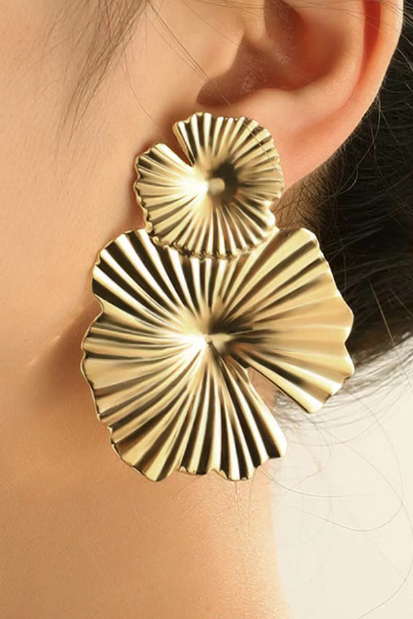 Personality Light Luxury Leaves Metallic Earrings