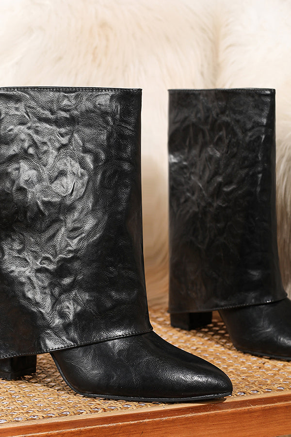 Pointed Toe High Heel Boots