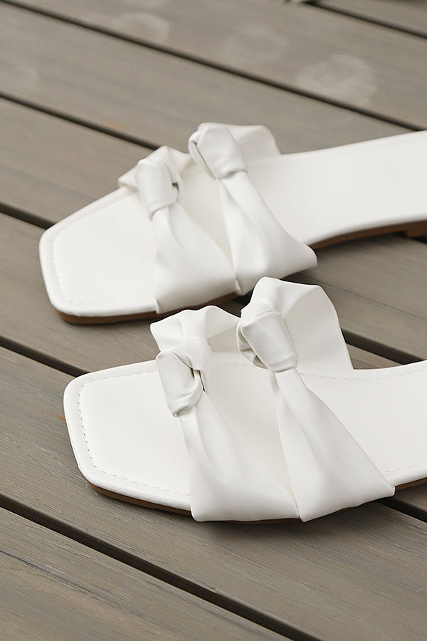 Casual Solid Color Hollow Knotted Sandals