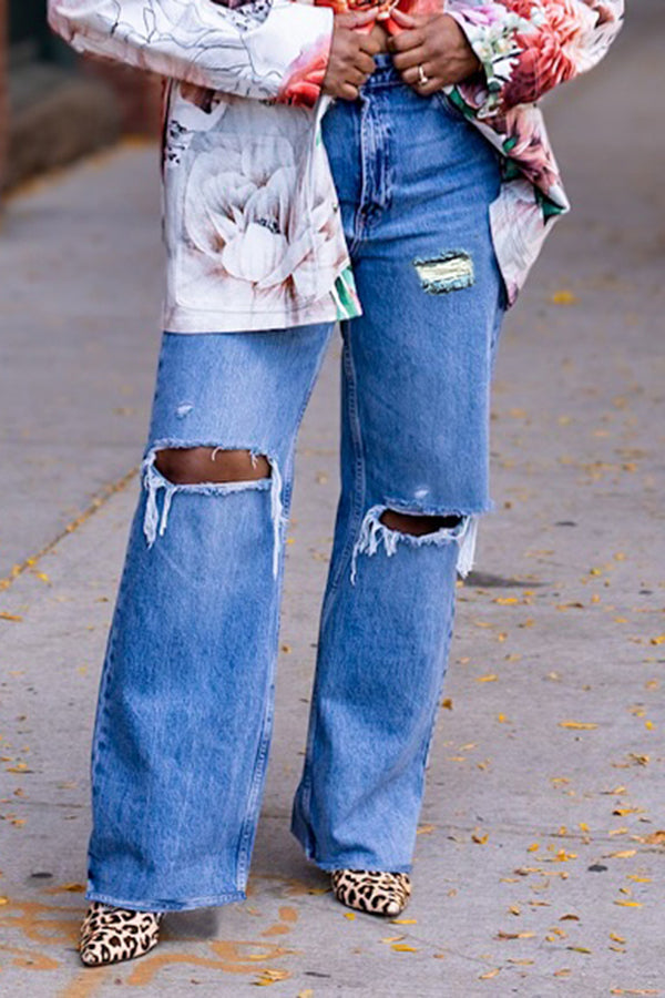 Street Style Ripped Straight Jeans
