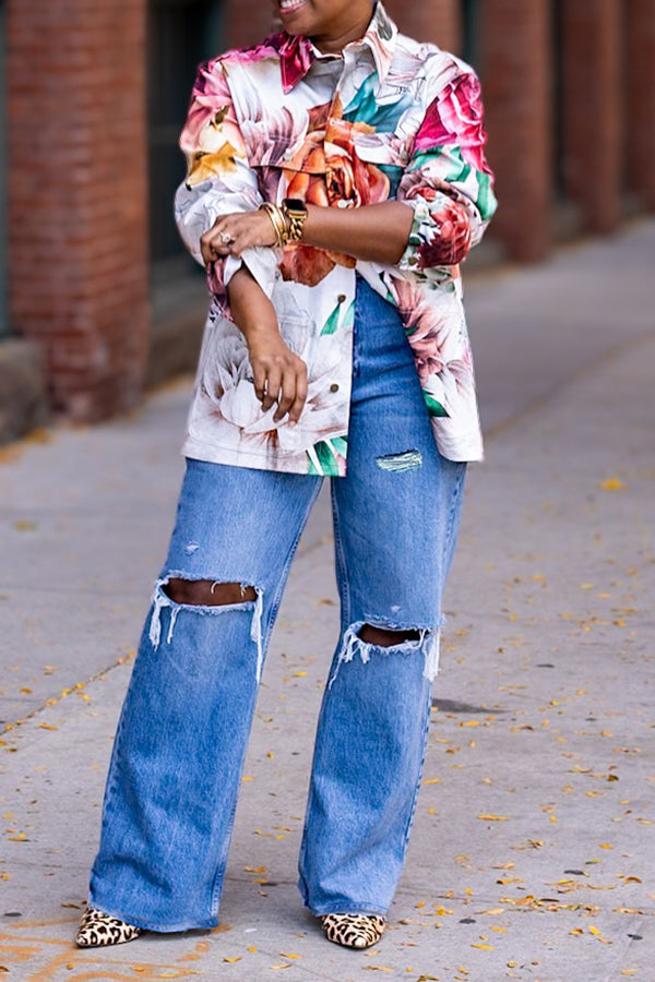 Street Style Ripped Straight Jeans