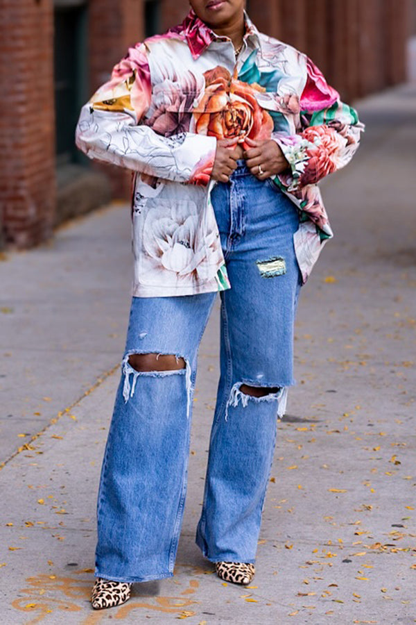 Street Style Ripped Straight Jeans