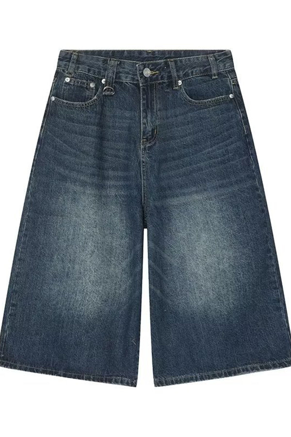 Relaxed Loose Washed Cropped Jeans