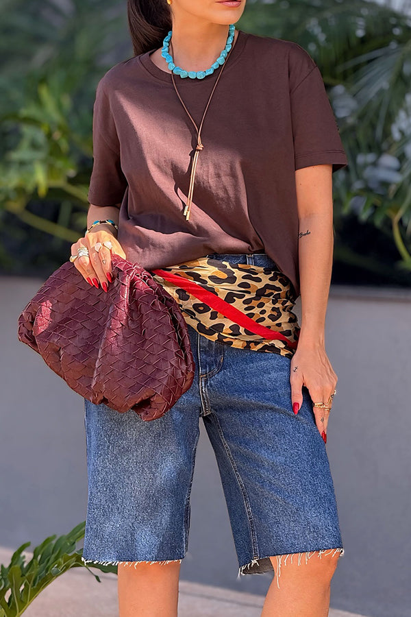 Casual Washed And Bearded Denim Shorts*