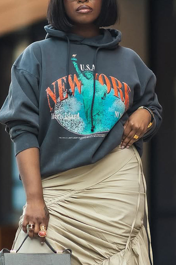 Fashion New York Print Hoodie*