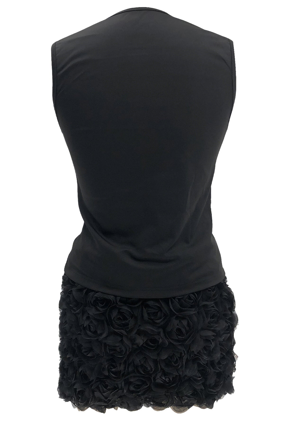 Chic Sleeveless Top & Three Dimensional Flower Hip Wrap Skirt Set*