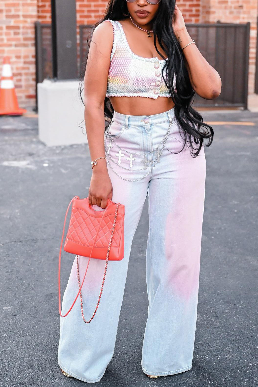 Fashion Gradient Blush Straight Jeans*