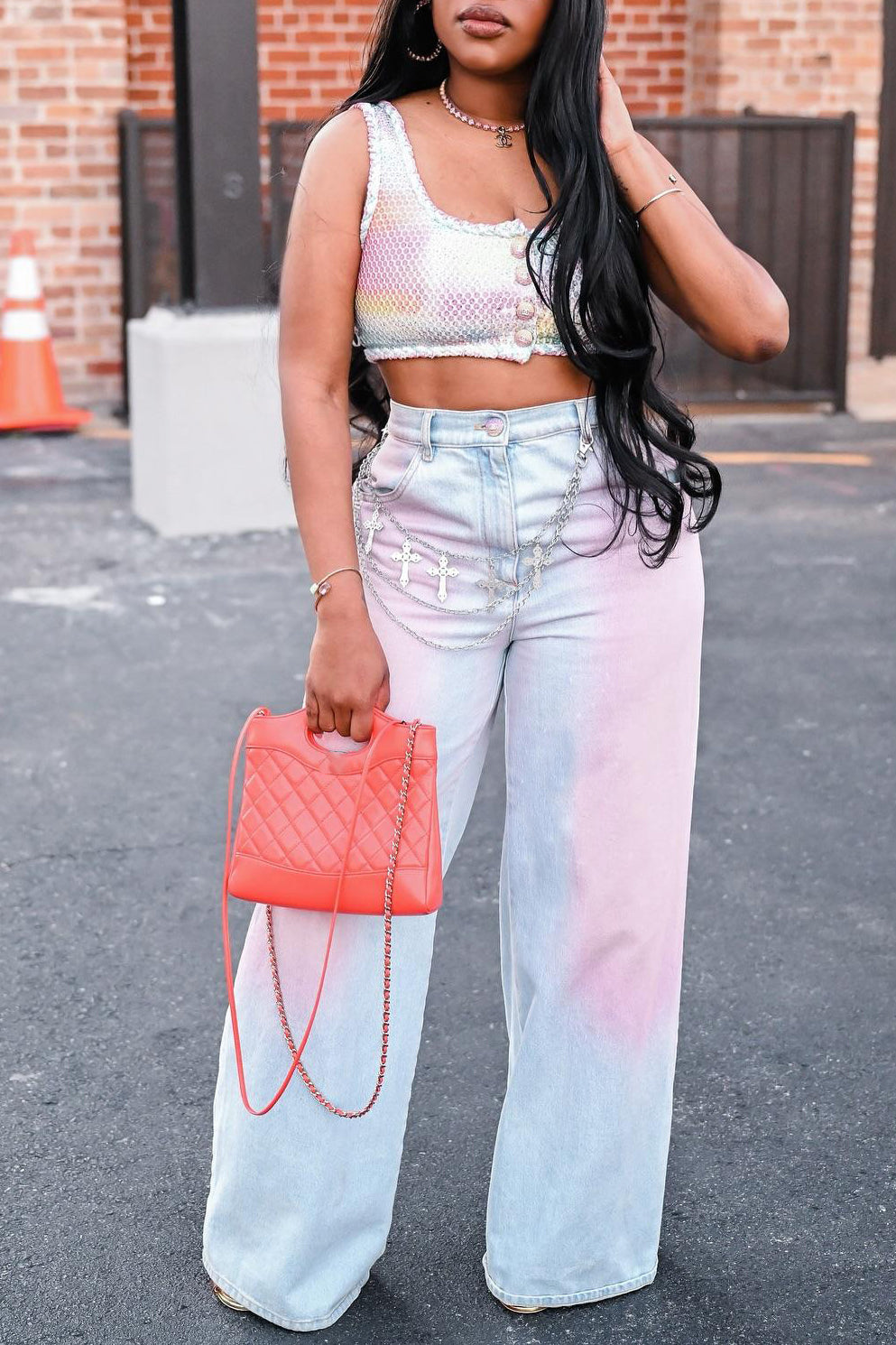 Fashion Gradient Blush Straight Jeans*