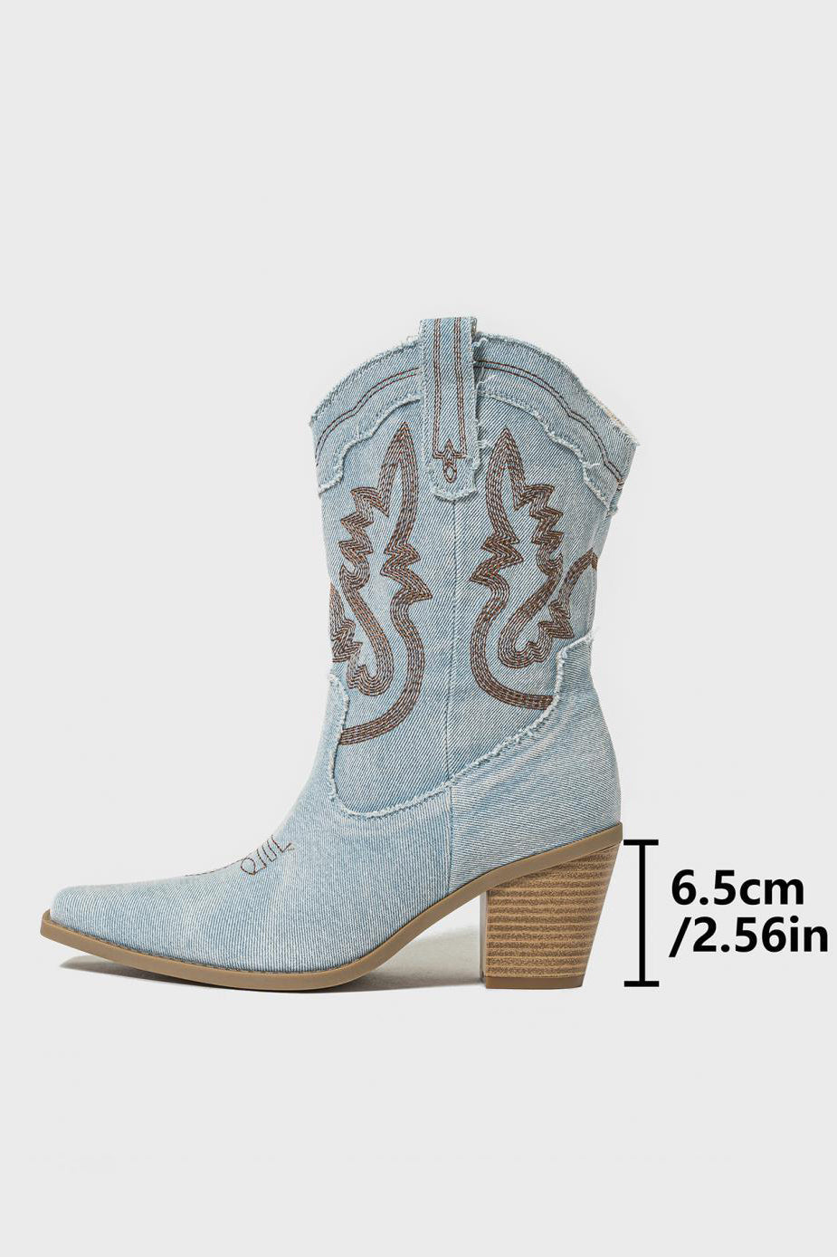 Western Style Contrasting Pointed Toe Cowboy Boots*